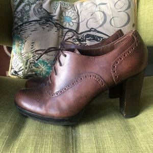 Franco Sarto Leather Oxford Platform Booties